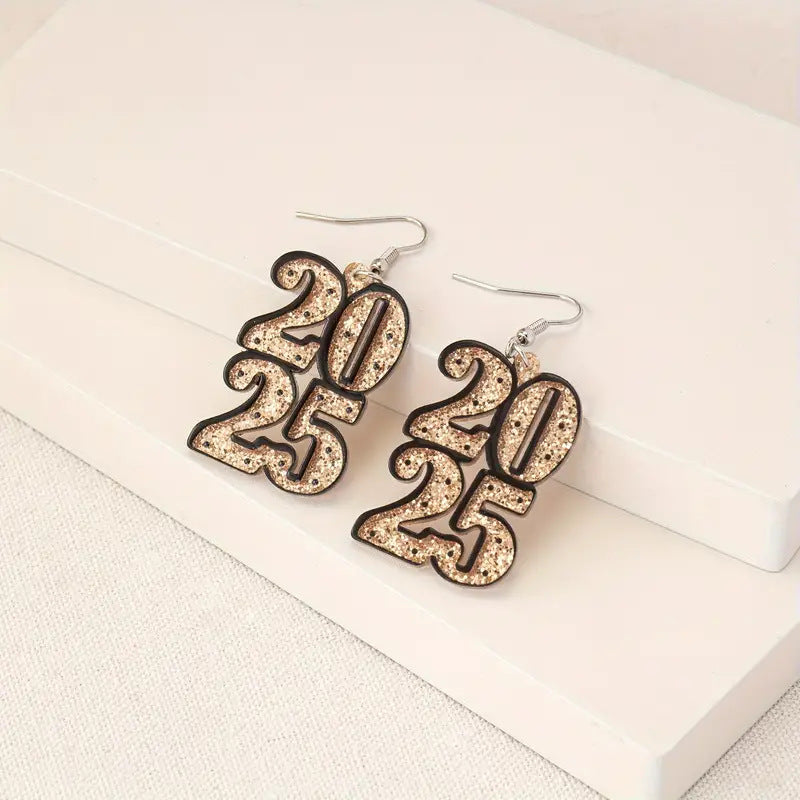 Wholesale Acrylic Number Sparkling Earrings ACC-ES-XiangX001