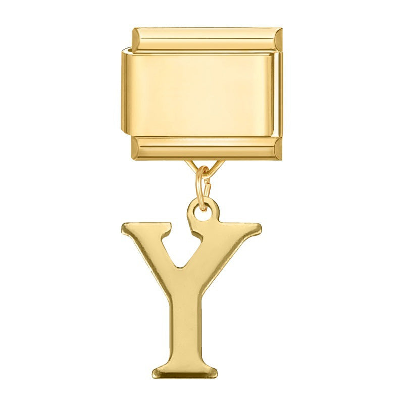 Wholesale 9mm Italian Charm Starter Bracelets DIY Letter Series Stainless Steel Composable Bracelet