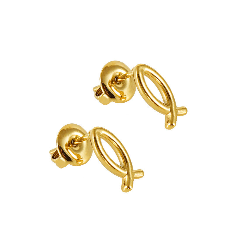Wholesale European and American Ins Style Mini Titanium Steel Earrings,  Elegant Heart-Shaped Earrings,  18K Stainless Steel Irregular Earrings for Women