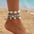 Wholesale Summer Ocean Style Anklet  Beach Shell Starfish Elastic Rice Bead Anklet Set