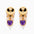 En gros, plaqué 18k Real Gold Cartoon Pumpkin Ghost Zircon Boucles d'oreilles