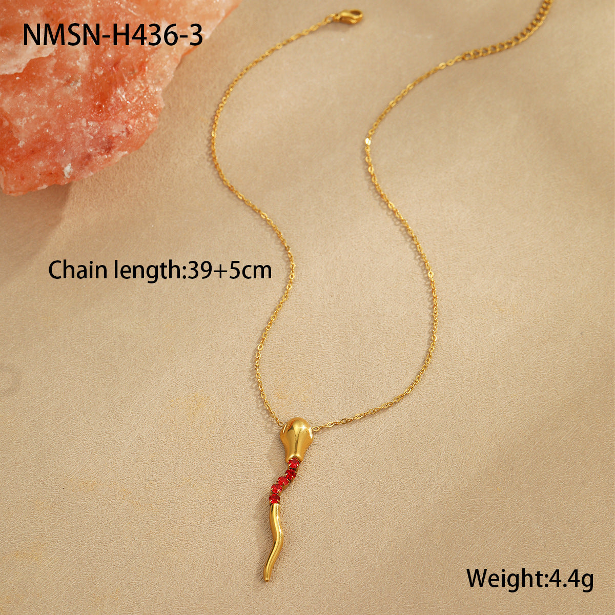 Wholesale  style snake-shaped snake element stainless steel necklace