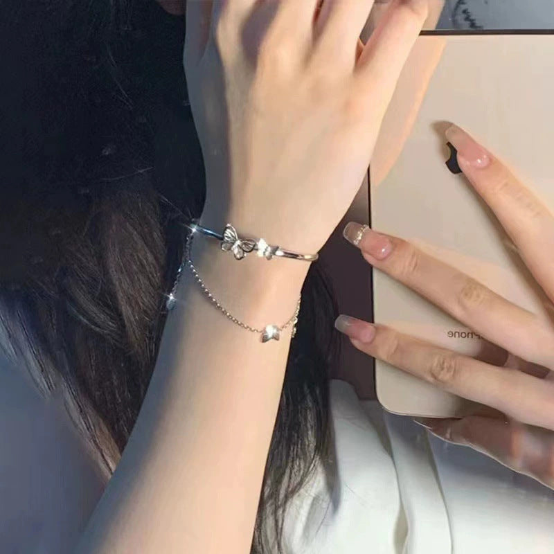 Wholesale silver Butterfly Half Bracelet