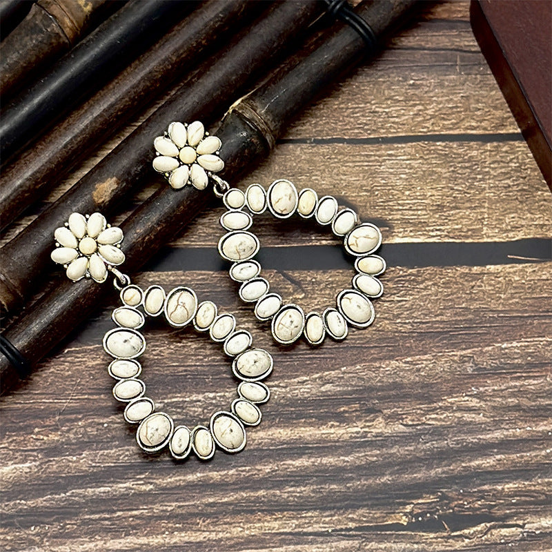 Wholesale Bohemian Retro Teardrop Dangle Stud Earrings with Tassels