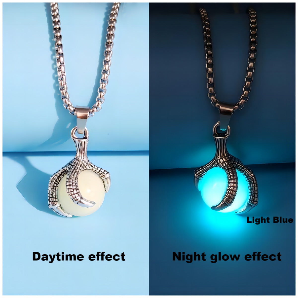 Wholesale Vintage Dragon Luminous Magic Eye Eagle Claw Men' s Necklace