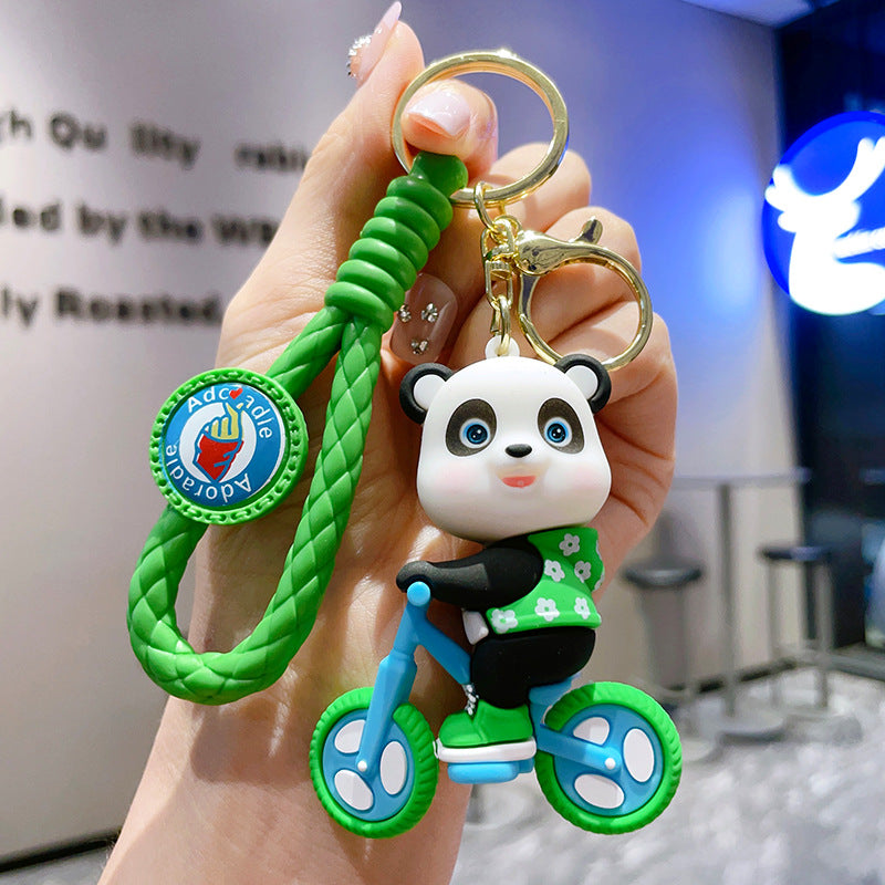Wholesale Cartoon Cycling Panda PVC Keychain Cute Keychain ACC-KC-ShuoT015