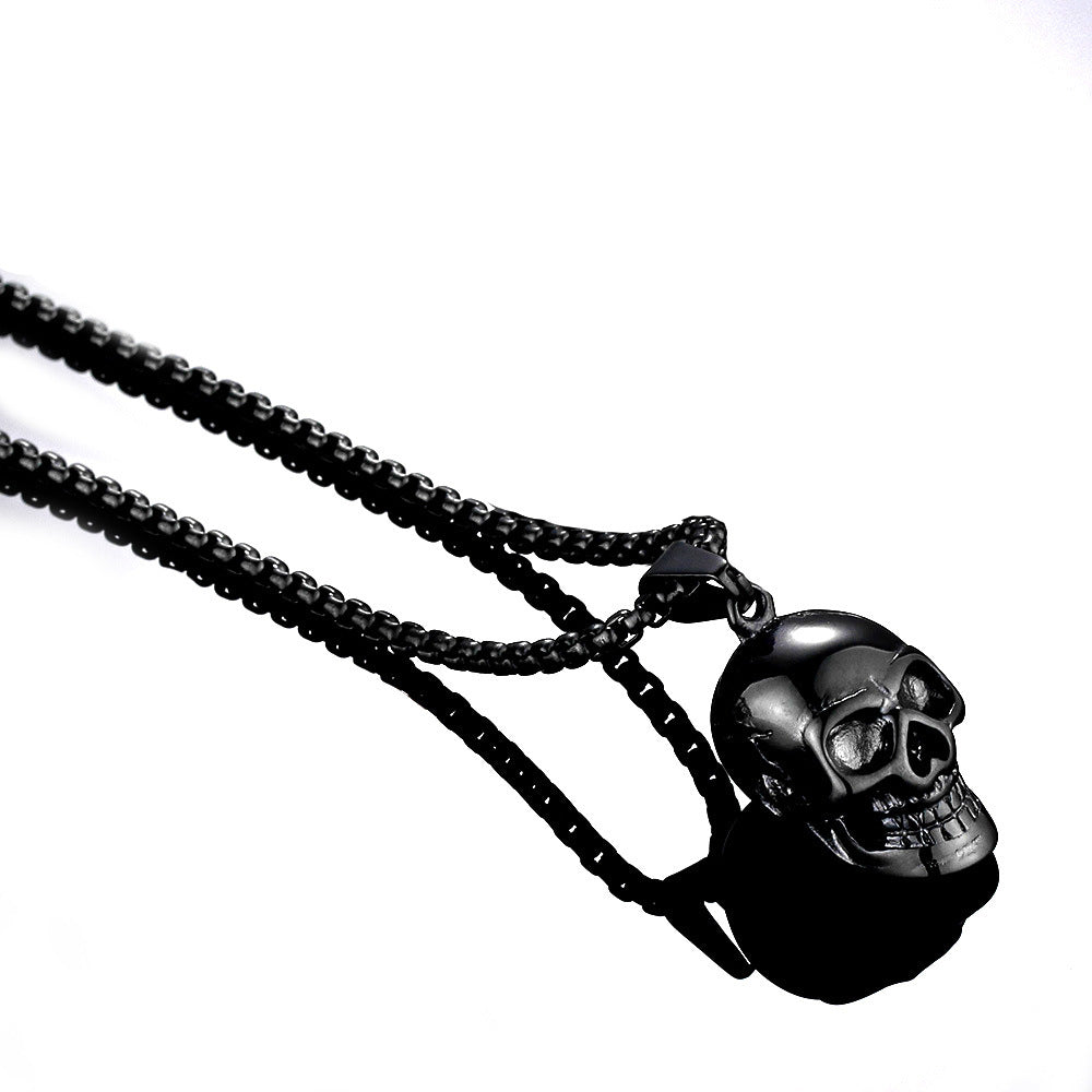 Wholesale exaggerated personality oversized skull necklace