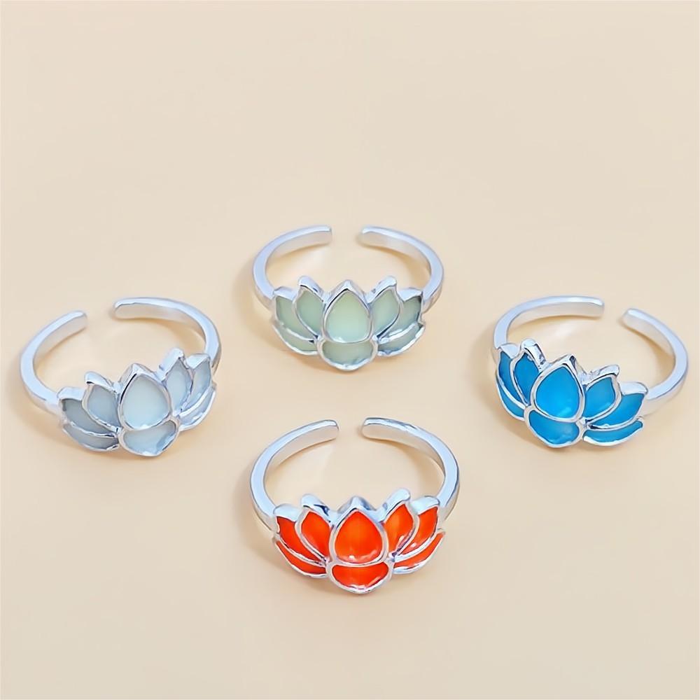 Wholesale Non-fading luminous lotus flower ring