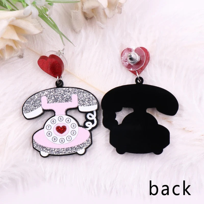 Wholesale acrylic fashion phone Love earrings