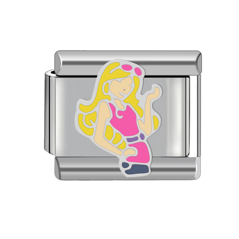 Wholesale Italian Charm Bracelet Heart Shape Stainless Steel Bracelet 9mm DIY Pattern Free Stitching Detachable Composable Bracelet ACC-BT-JL007