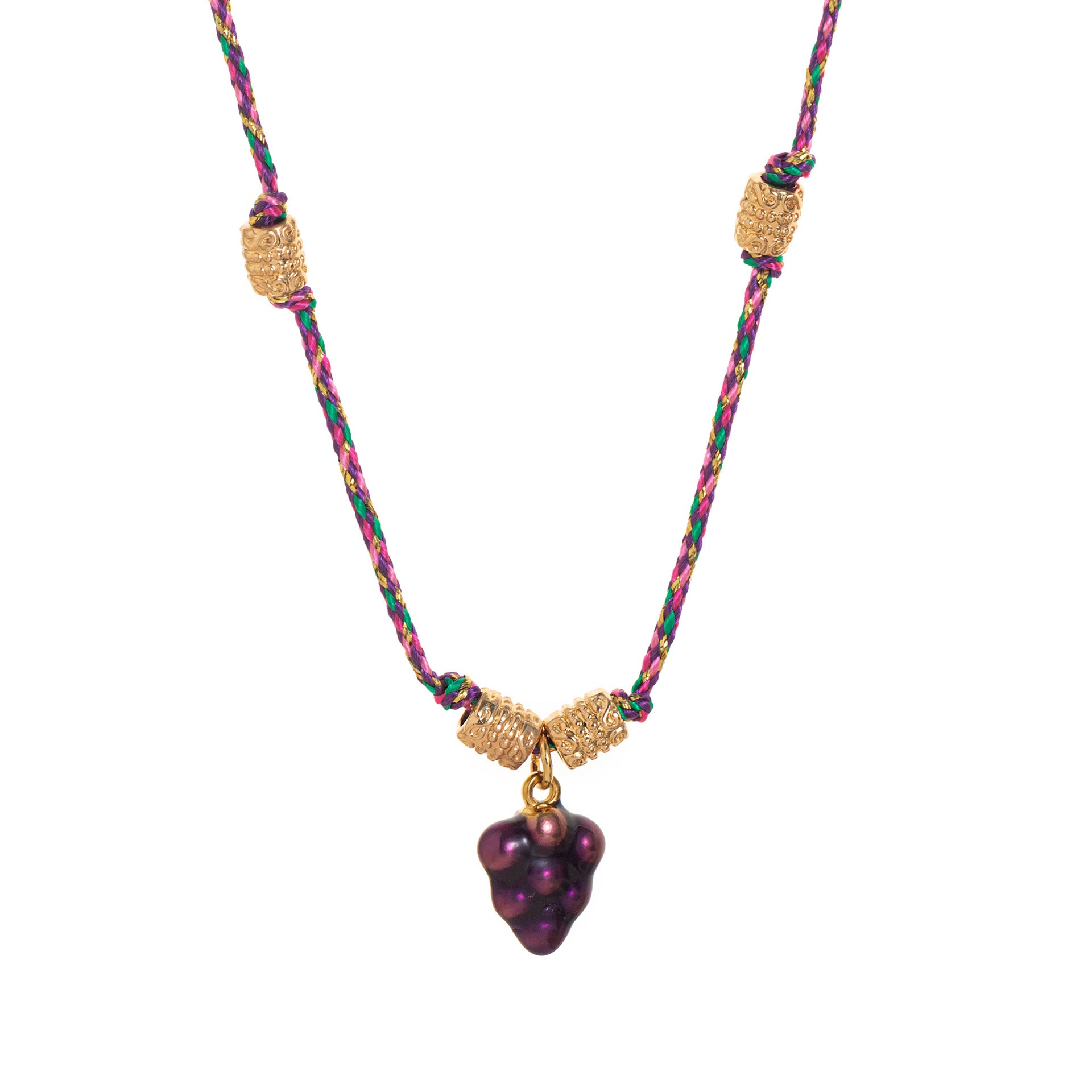 Wholesale Titanium Steel Necklace Fruit Ocean Drop Oil Color Pendant Necklace