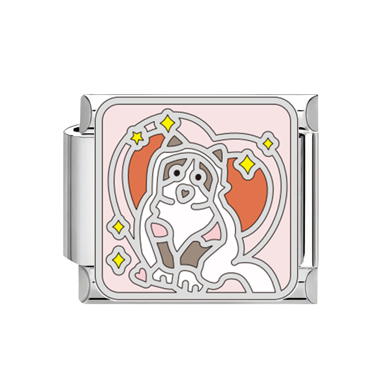 Wholesale 9mm Italian Charm Starter Bracelets DIY square Single Section Creative Stainless Steel Composable Bracelet