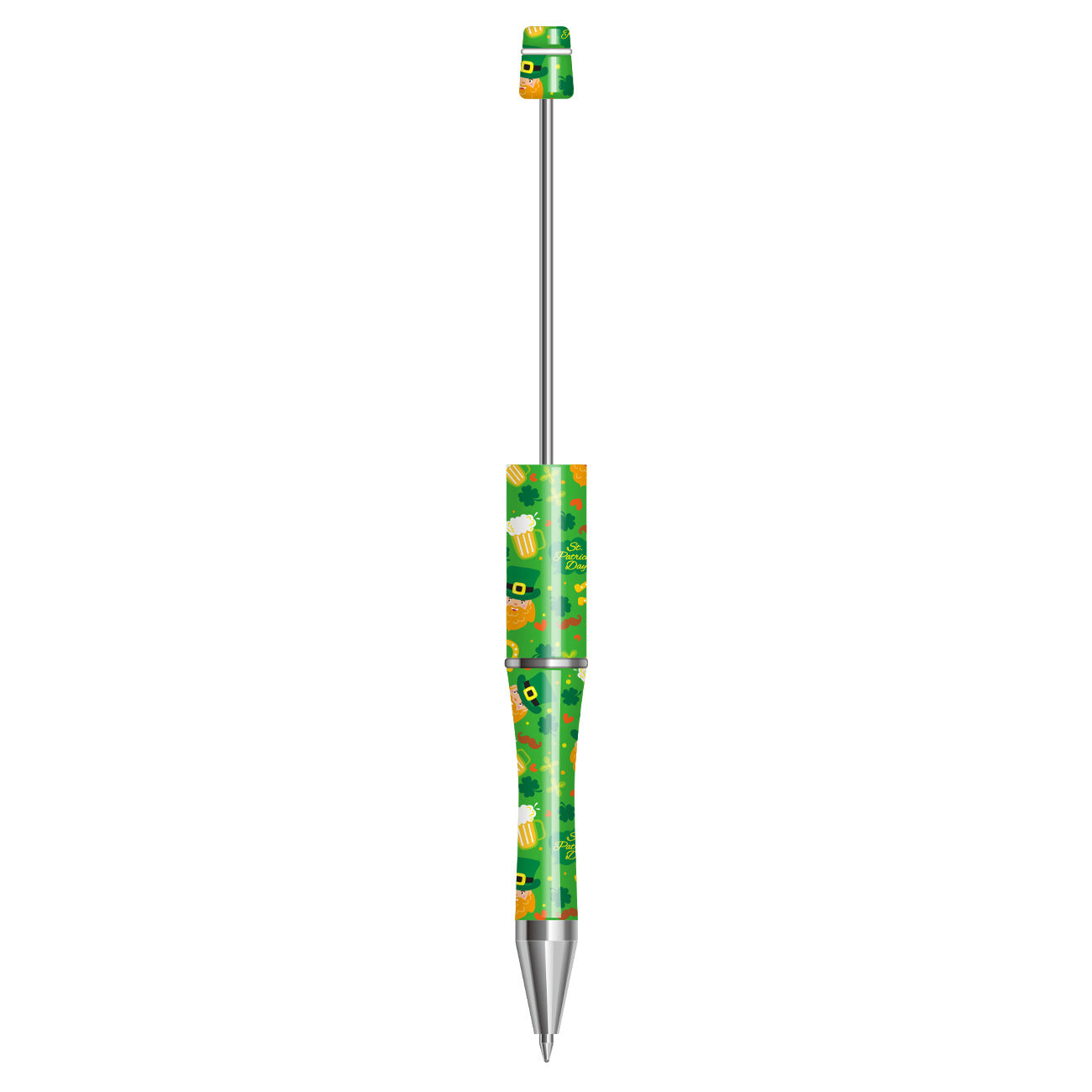Wholesale Beadable Pens St. Patrick's Day Clover Plastic Pens DIY for Beaded