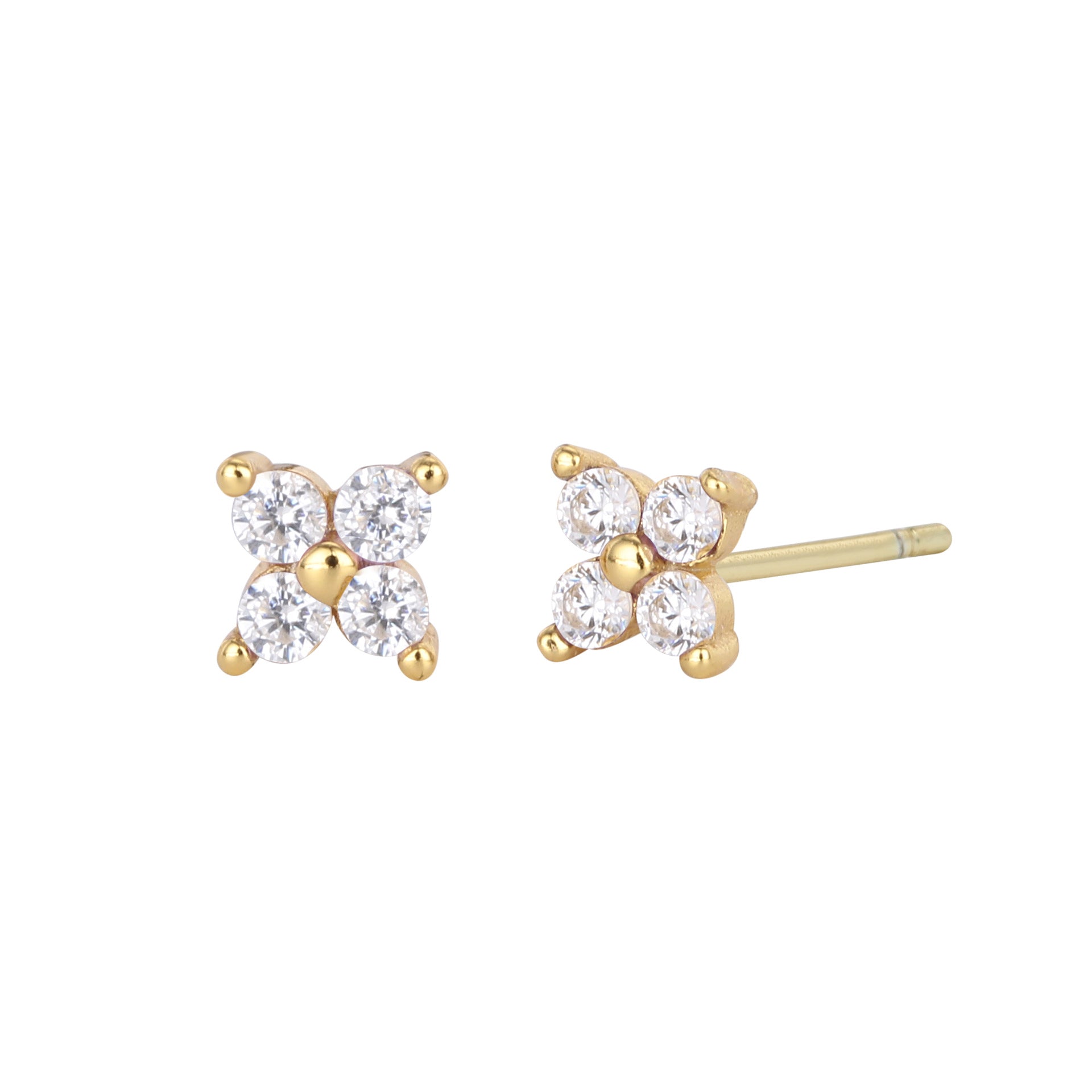 Wholesale S925 Sterling Silver Earrings Flower Star Earrings Inlaid with Zircon Earrings Colored Diamond Earrings ACC-ES-HRB005