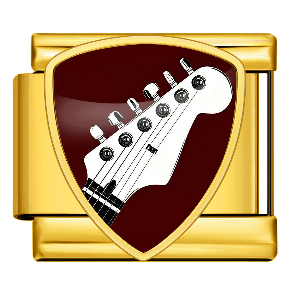 Wholesale Stainless Steel Shield Shape Guitar Pendant DIY Charm Fashion Accessory Gift