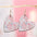 Wholesale Valentine's Day painted print heart pendant earrings