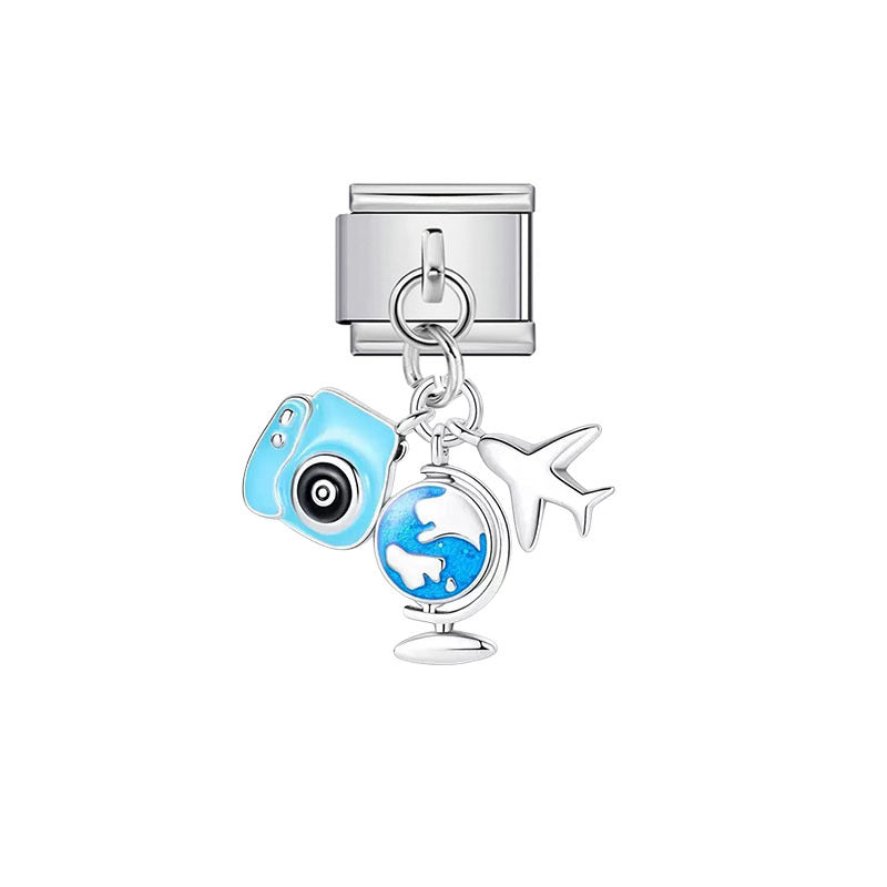 Wholesale Stainless Steel &  Enamel Music-Themed Modular Pendants – Italian DIY Bracelet &  Bead Jewelry ( Premium Resale Quality)