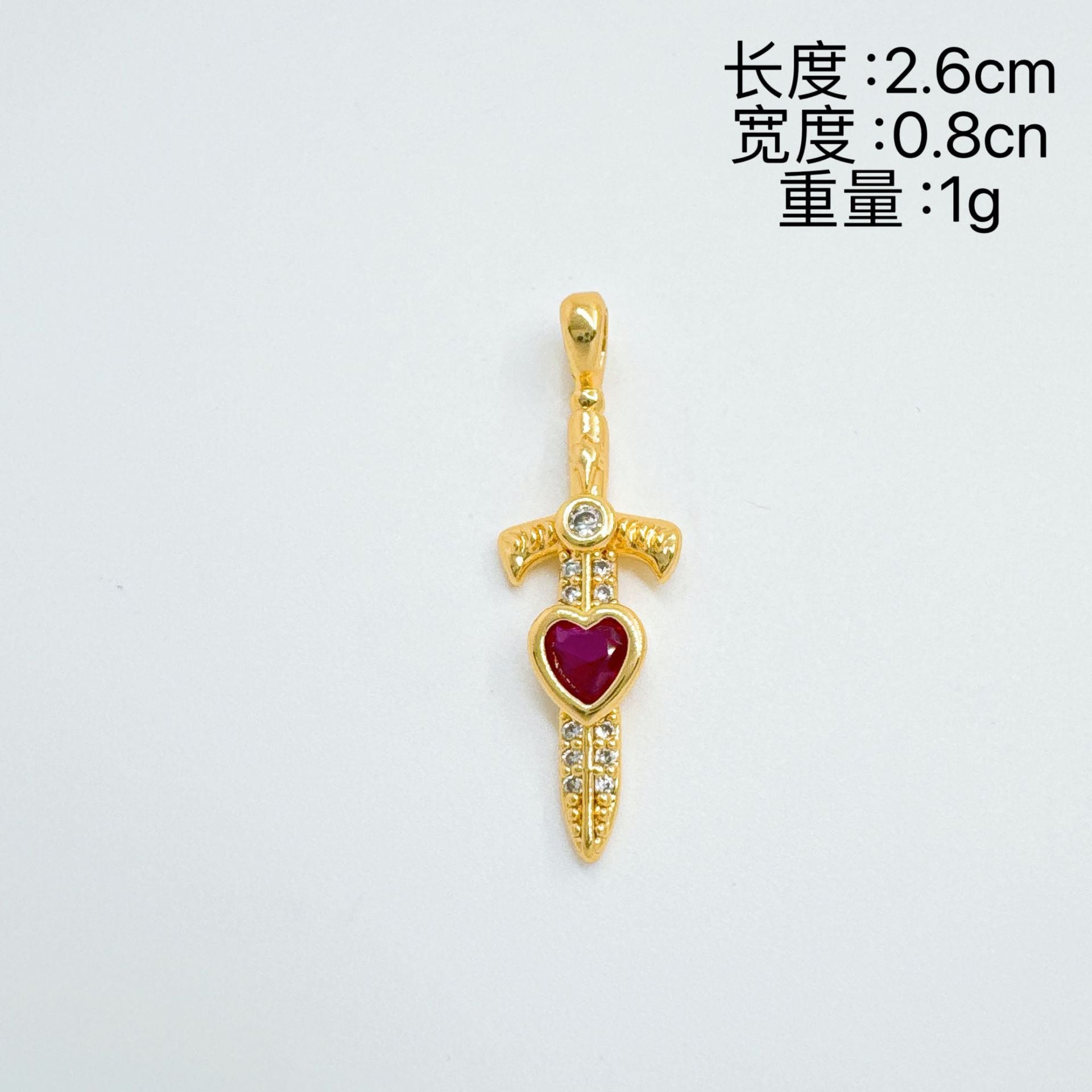 Wholesale Gold Plated Copper Cross Sword Pendant Necklace European Style Fashion Accessory for Women
