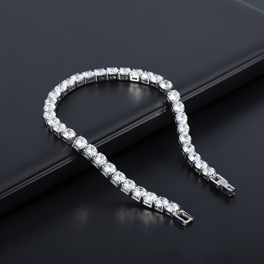 Wholesale Silver Moissanite Tennis Bracelet Simple Chain Fashion Accessory for Unisex