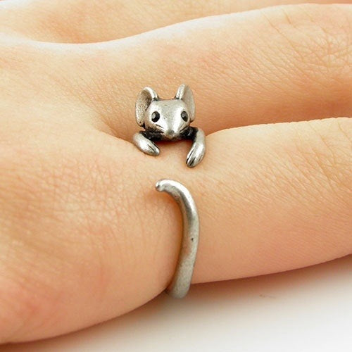 Wholesale elephant cartoon mouse animal shape electroplating alloy retro ring