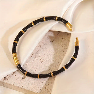 Wholesale oil-dripped bamboo-joint stainless steel bracelet