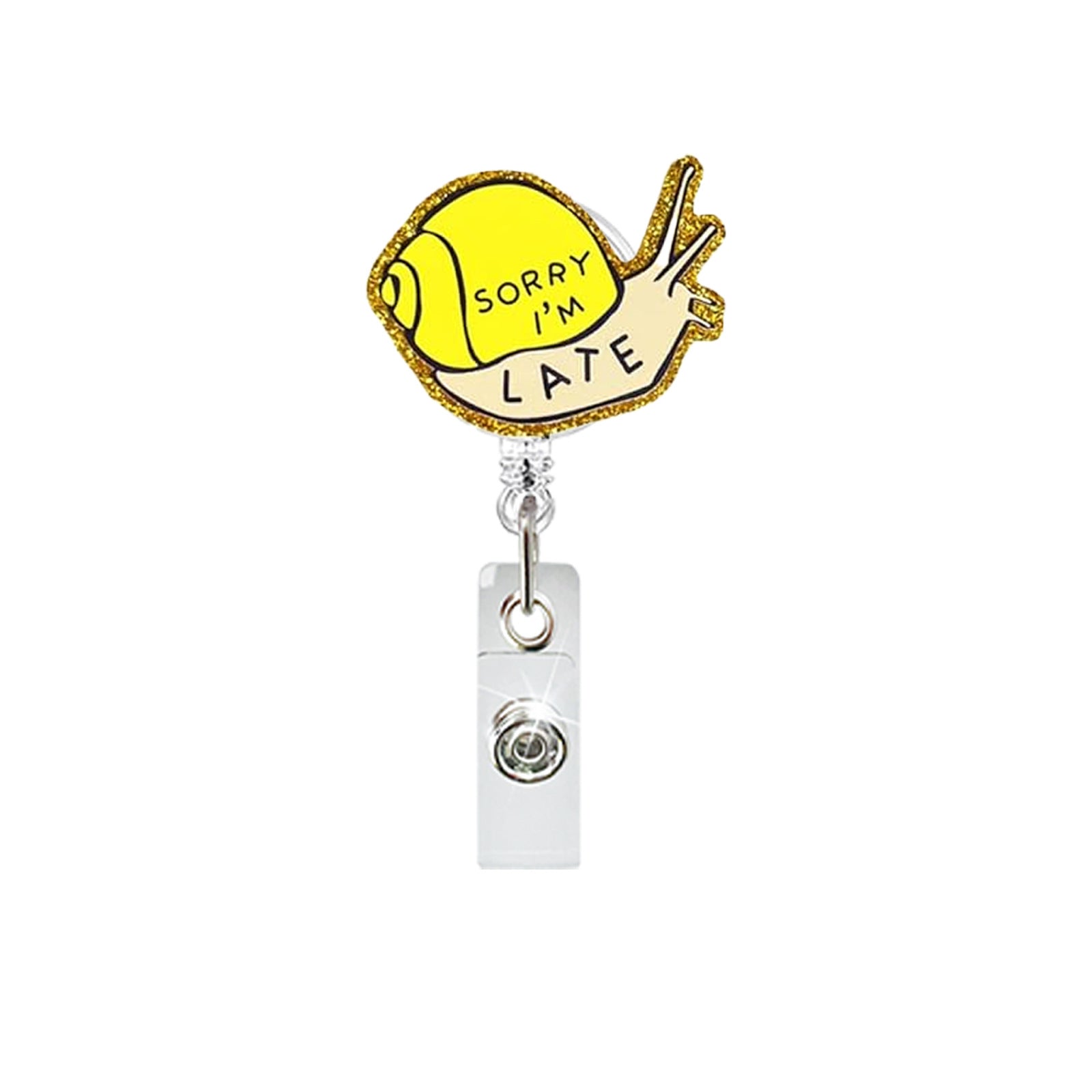 Wholesale Fun Cartoon Acrylic Badge Reel Retractable ID Card Holder Keychain Accessory