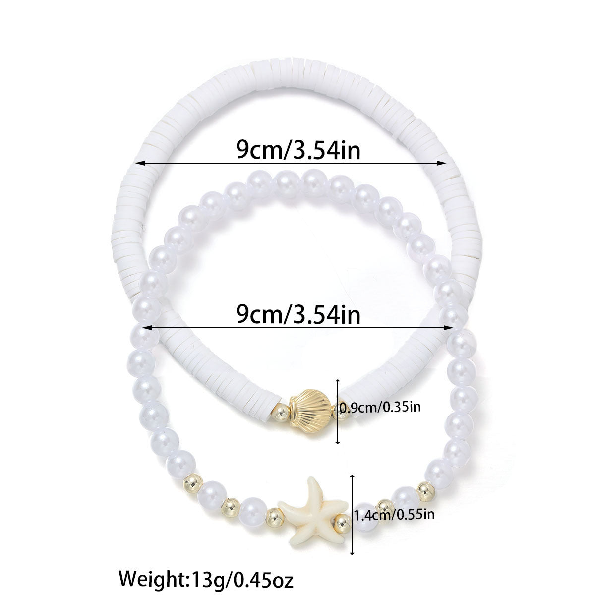 Wholesale  Bohemian Ocean Style Alloy Scallop Turquoise  Anklets