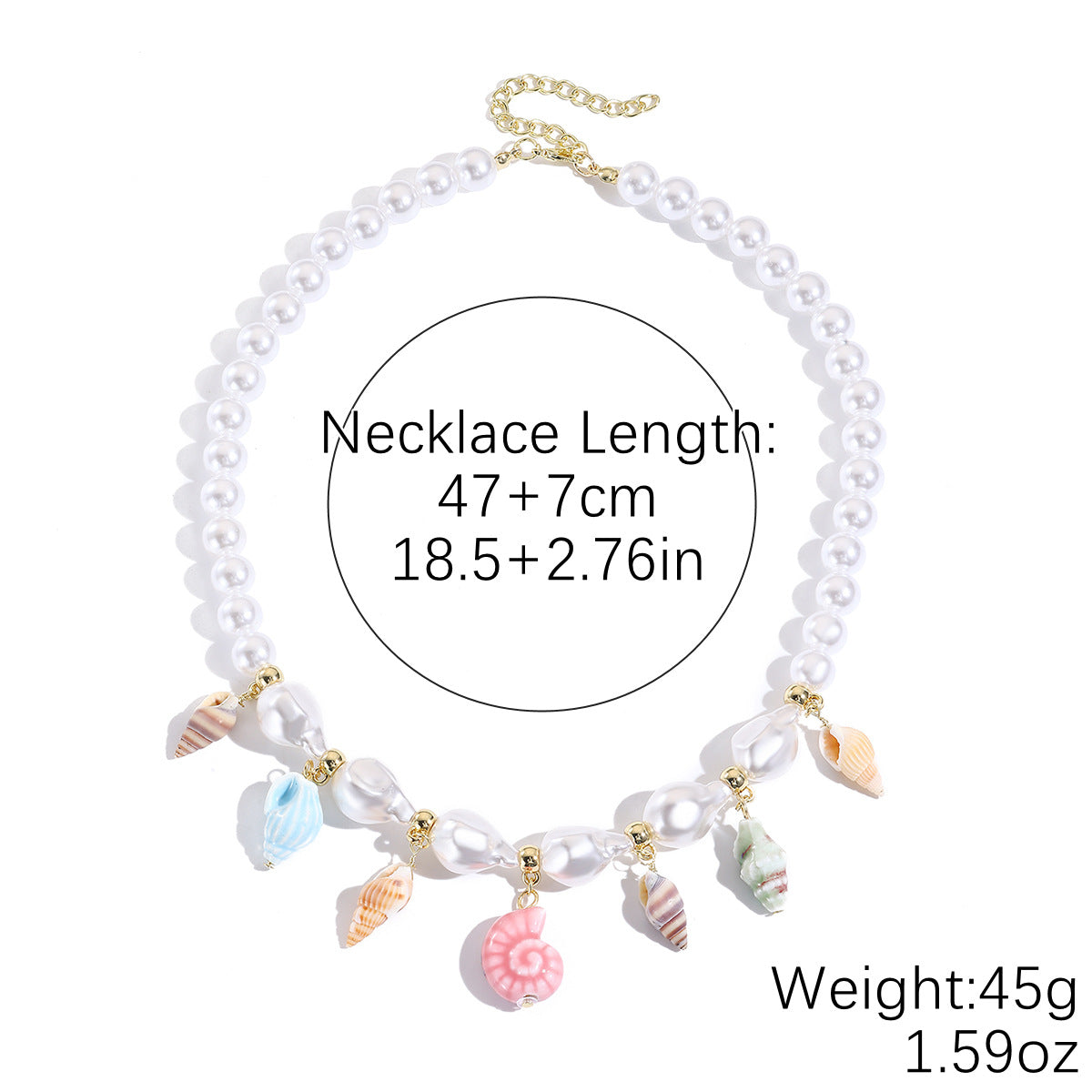 Wholesale  Ocean Style Braided Colored Rope Necklace Pearl Shell Starfish Ceramic Fish Pendant Bohemian Necklace