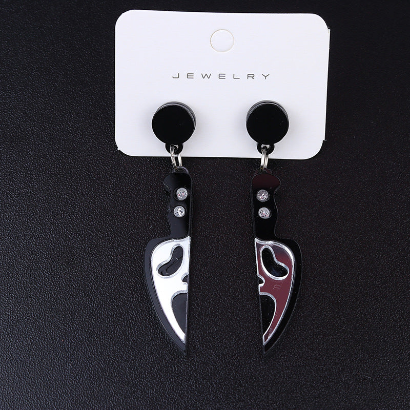 Wholesale  Skull Pocket Knife Mirror Heart Lip Earrings