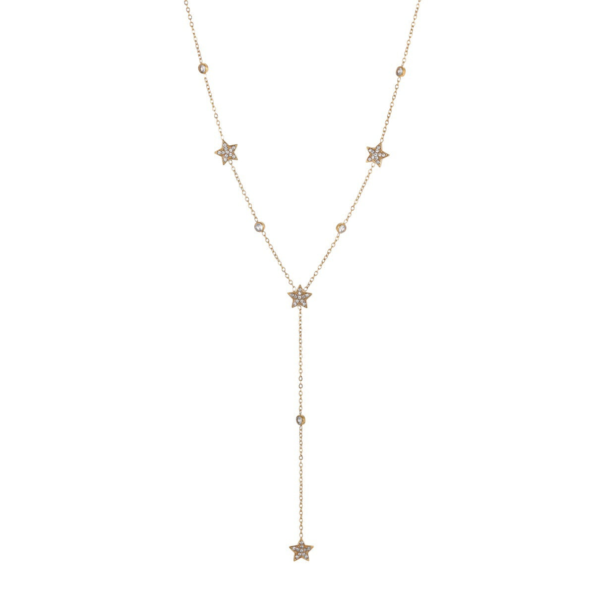 Wholesale Gentle Star Zircon Y-Necklace and Bracelet Set