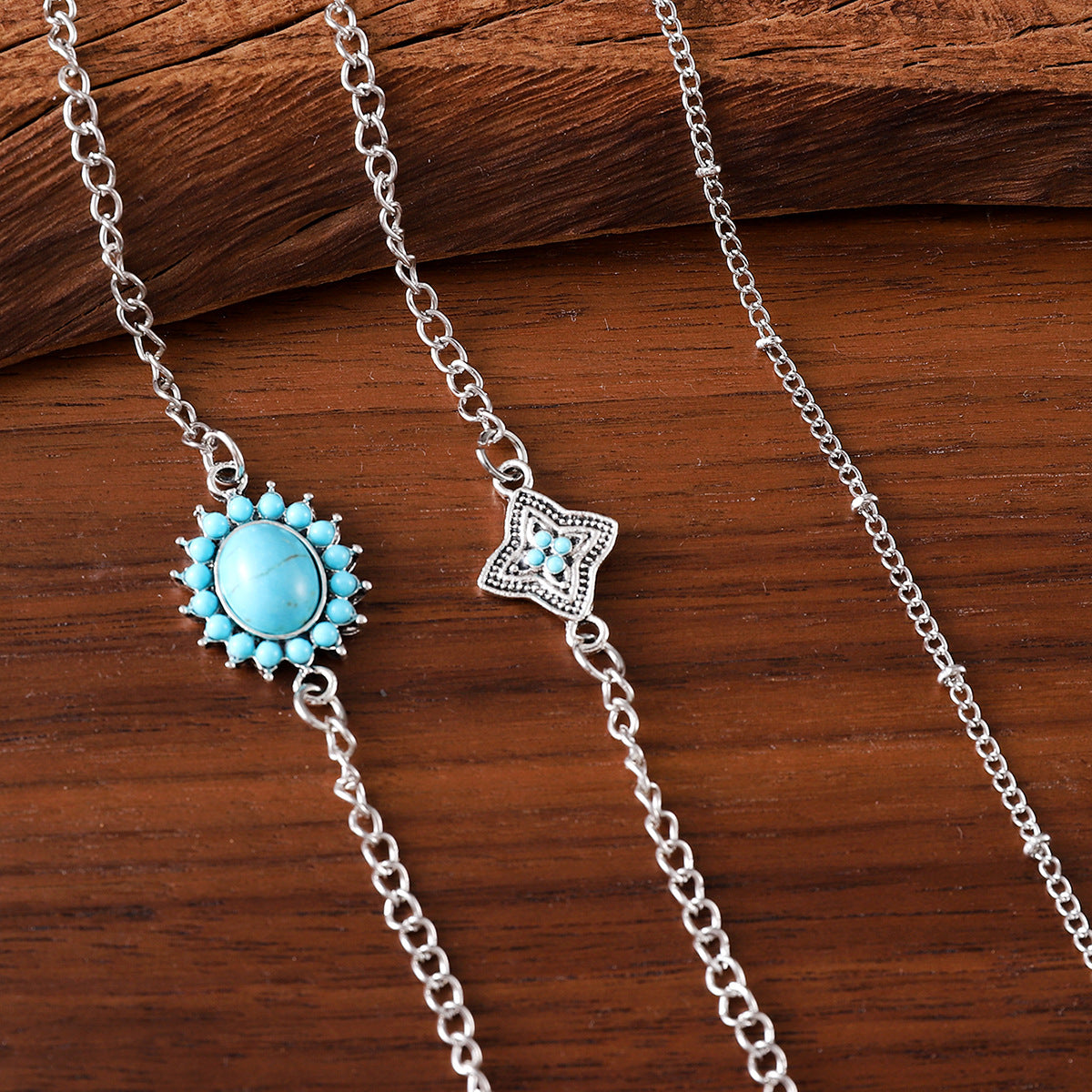 Wholesale Retro Bohemian Imitation Turquoise Bracelet,  Everyday Wear Fashion Accessory