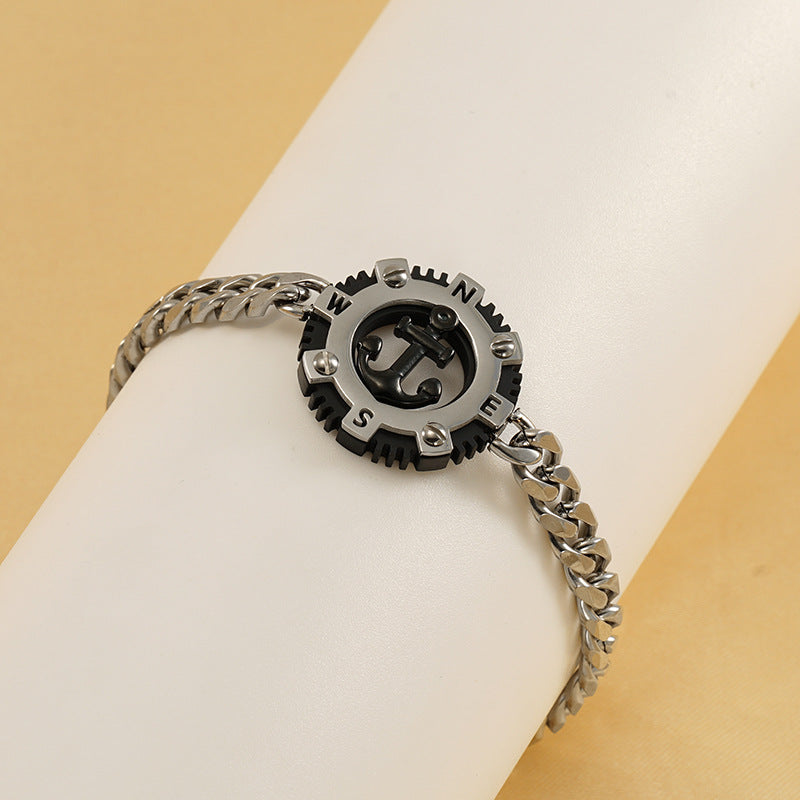 Wholesale Round Anchor Titanium Steel Bracelets ACC-BT-ZhongYao003