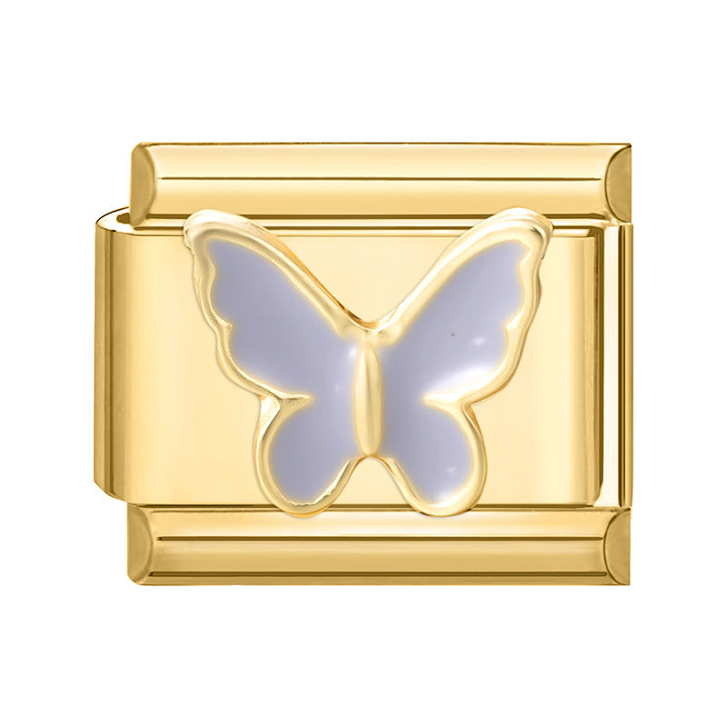 Wholesale 9mm Italian Charm Starter Bracelets DIY Gold Flower Stainless Steel Composable Bracelet