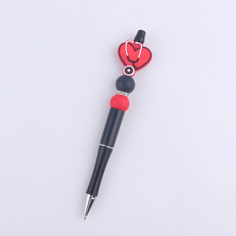 Wholesale Beaded Pen Stethoscope Love Silicone Ballpoint Pen