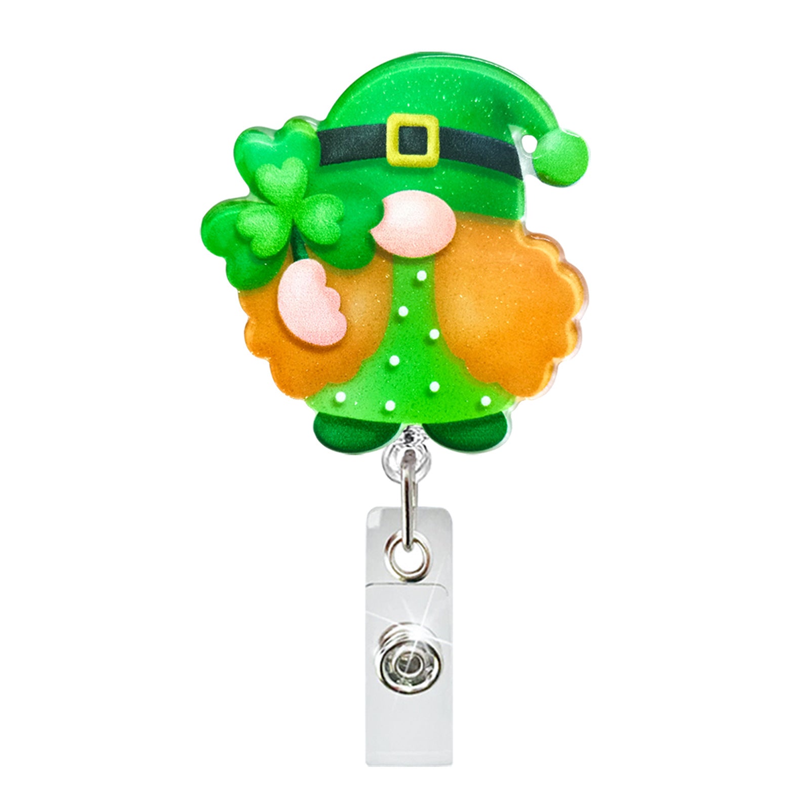 Wholesale Irish Festival Acrylic Gnome Rotating Doctor Nurse Retractable Keychain ACC-KC-QiDing027