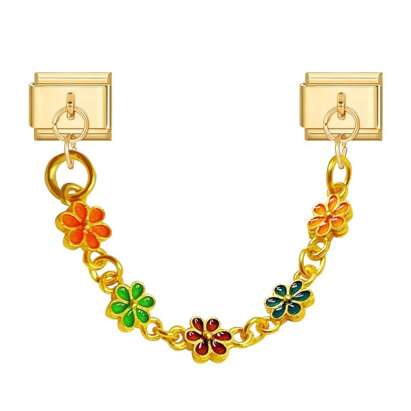 Wholesale Italian Charm Bracelet 9mm DIY Splicing Double Pendant  Stainless Steel Composable Bracelet