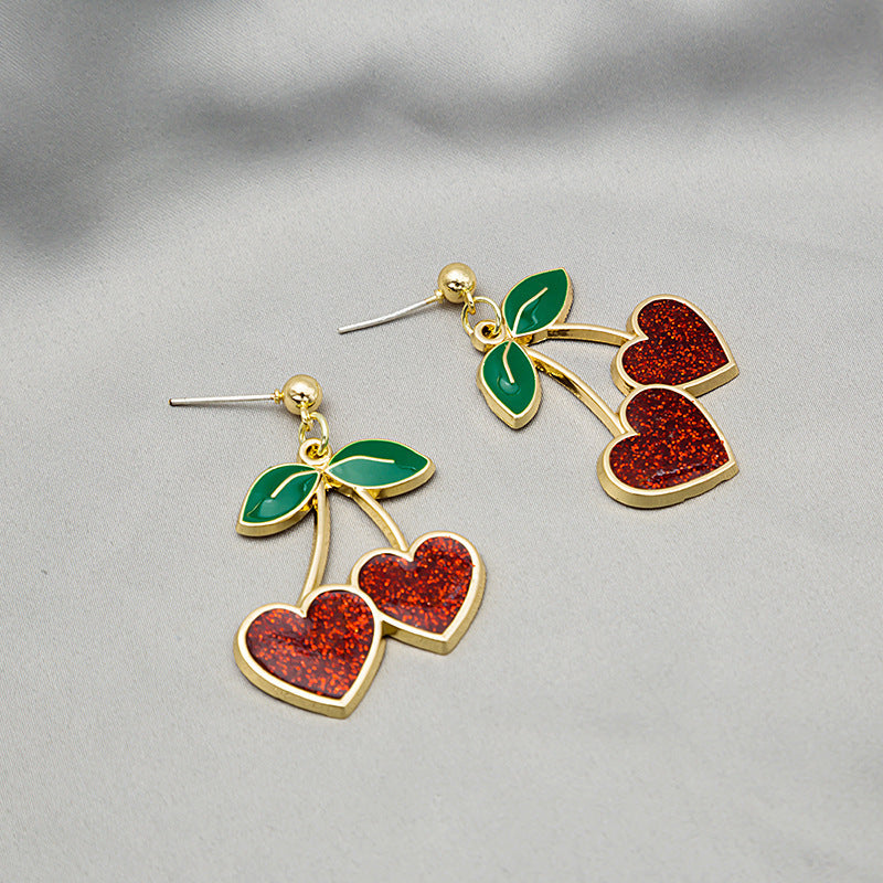 Wholesale Alloy Cute Red Cherry Earrings ACC-ES-ShaoYu002