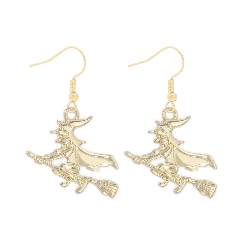 Wholesale Halloween Alloy Oil Drop Horror Pirate Skull Pumpkin Earrings ACC-ES-BinLi008