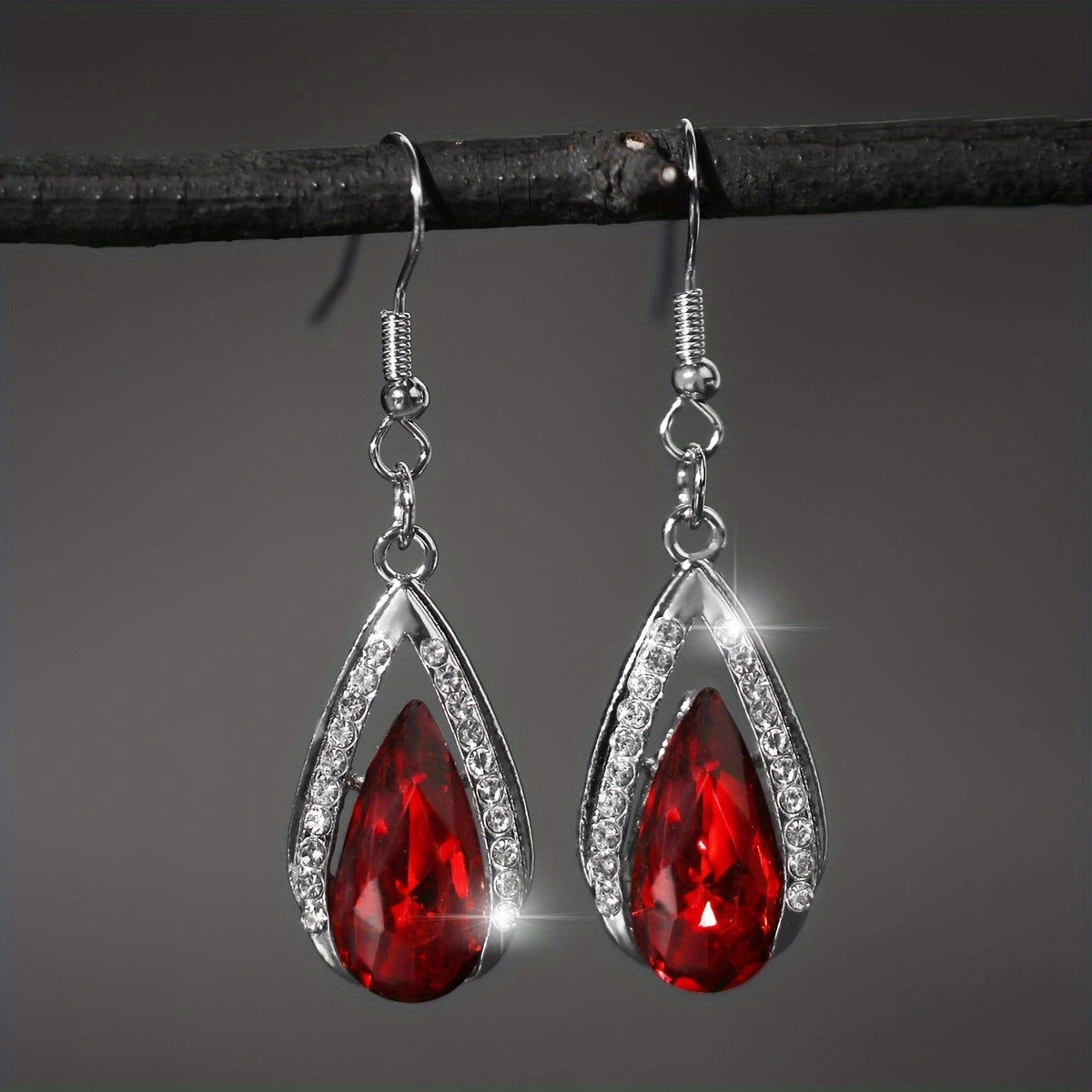 Wholesale  Fashion Flash Gothic Water Drops with Diamond Multi-color Earrings