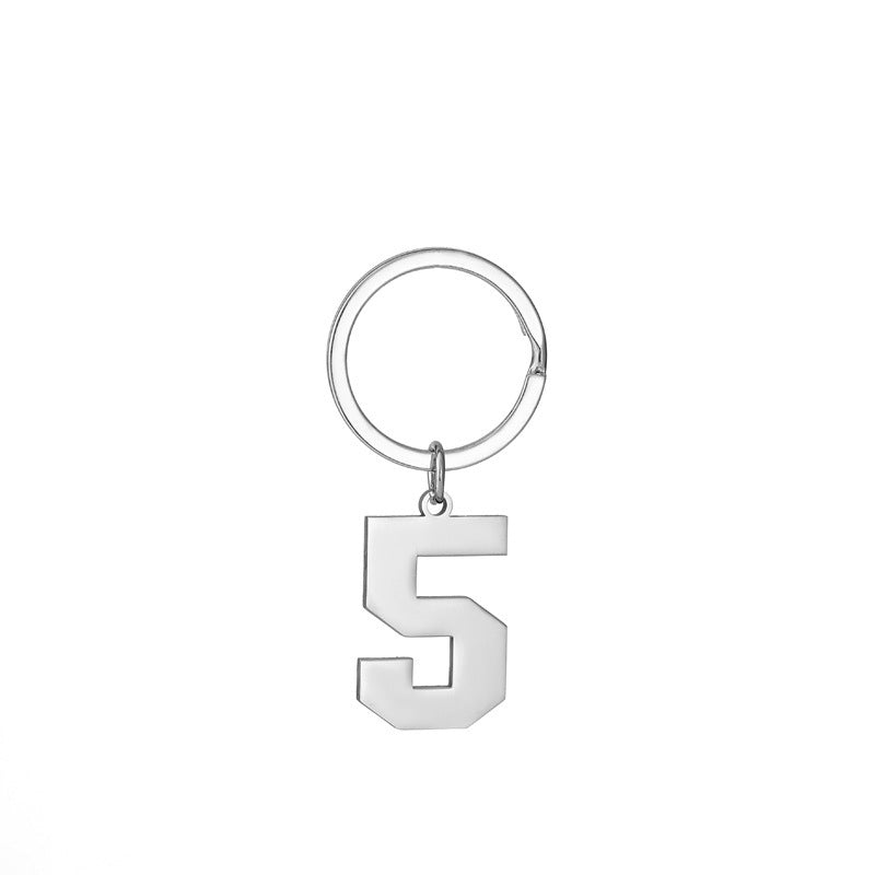 Wholesale Metal Number Keychain 0 9 Modern Minimalist Bag Charm Car Key Accessory Gift