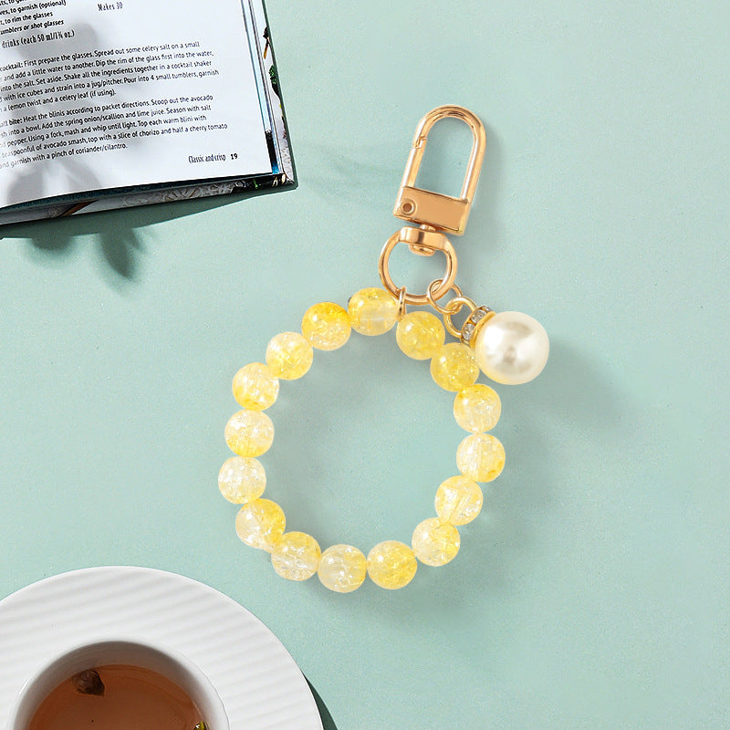 Portachiavi colorato con perline di cristallo acrilico all'ingrosso