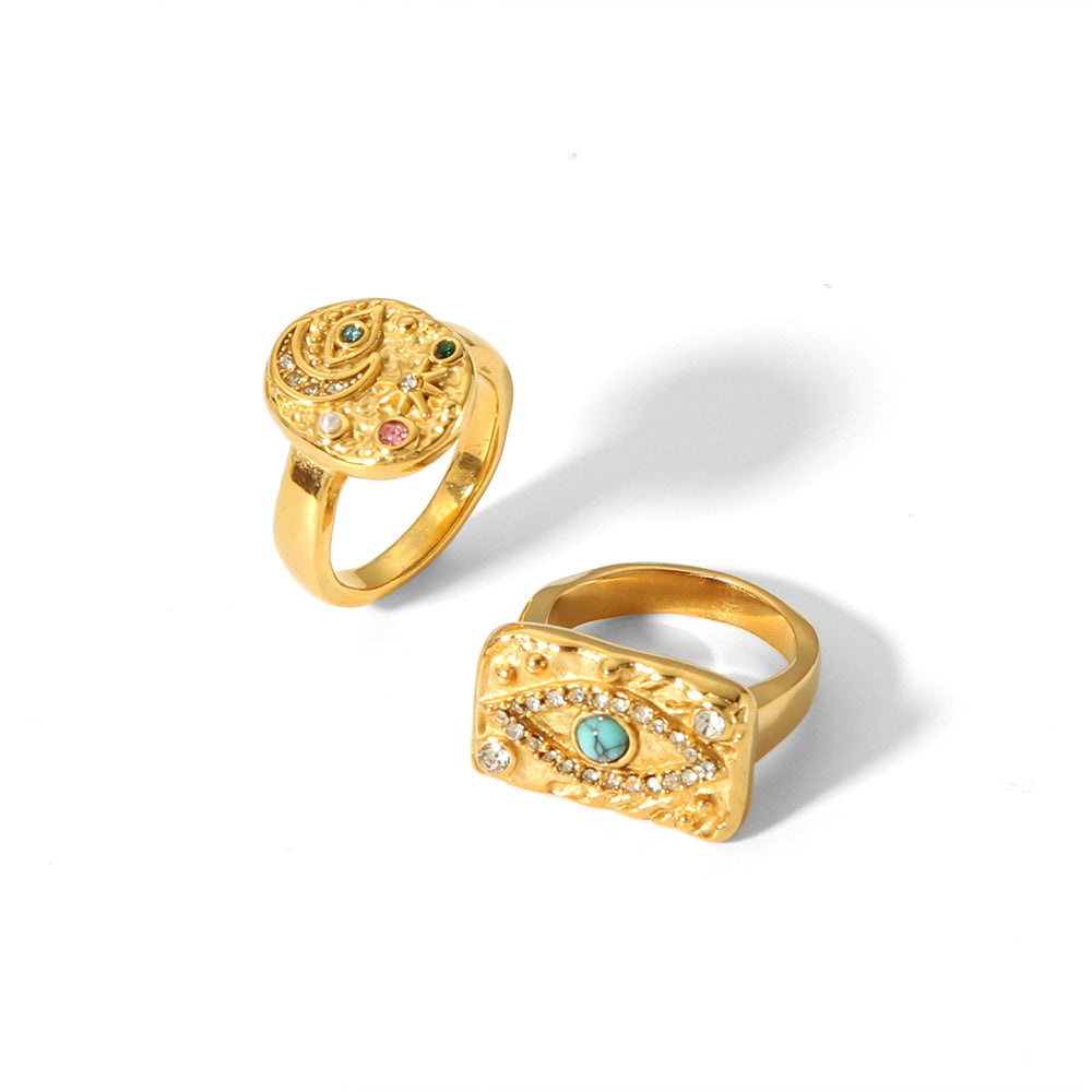 Wholesale Stainless steel Light Luxury Vintage Design Personalized Fashion Ring