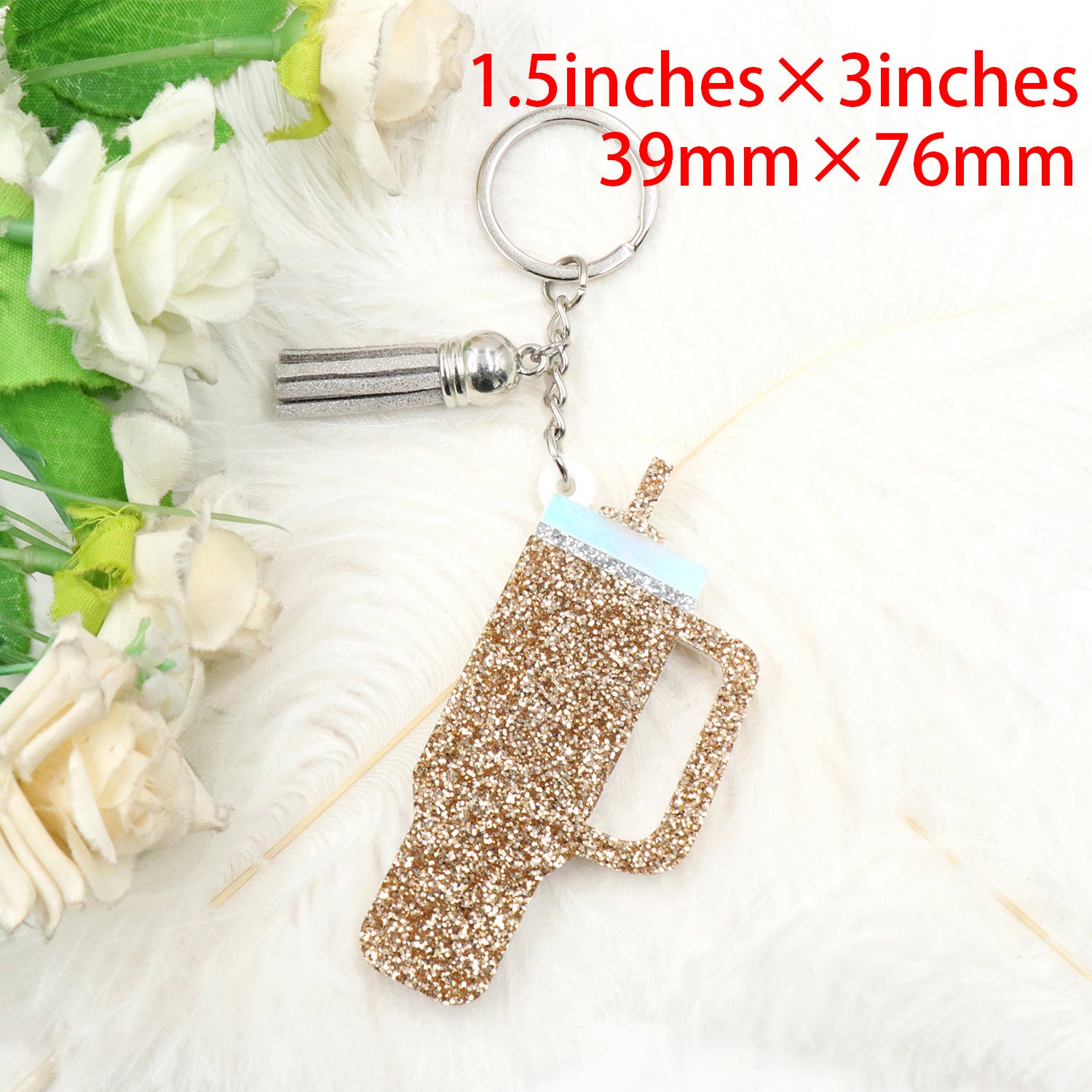Wholesale Mug Glitter Acrylic Keychain Mug Lover Gift Creative Keychain ACC-KC-XiaoYan004
