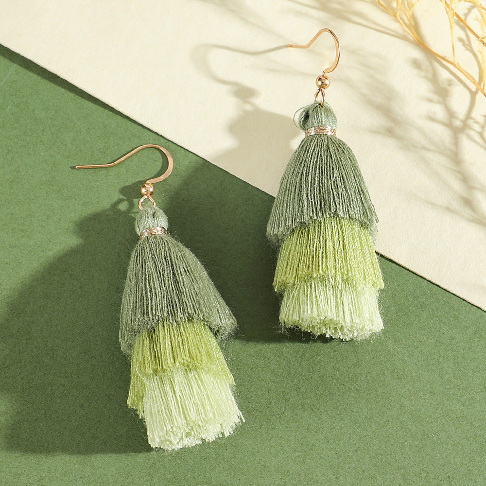 Wholesale Bohemian Green Forest Earrings Set,  Zinc Alloy Ethnic Style