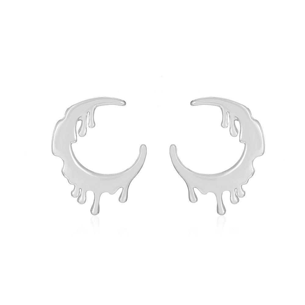 Wholesale vintage distressed star sun moon pendant earrings