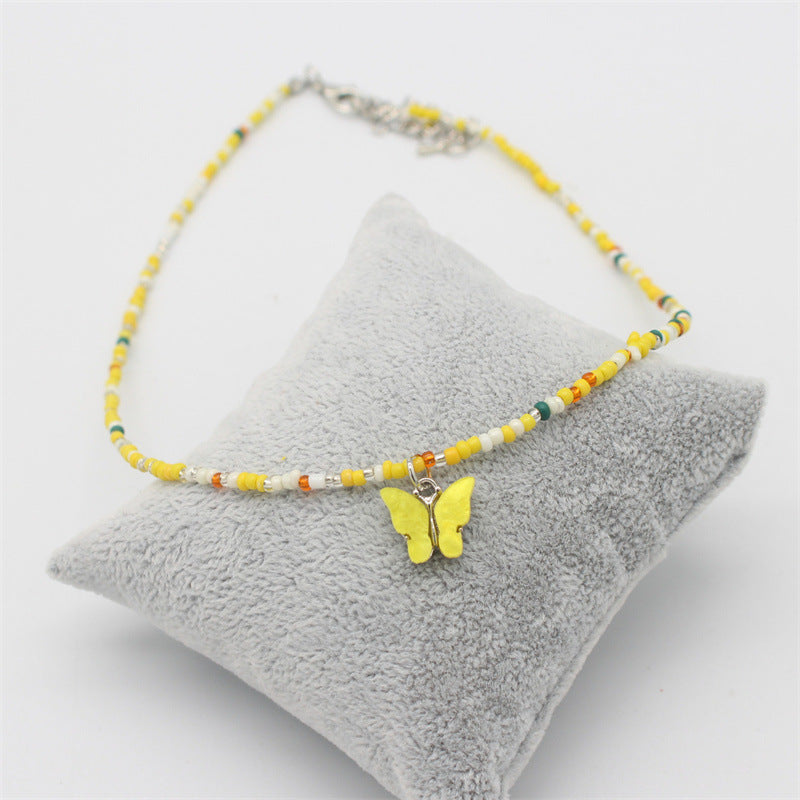 Wholesale  colorful rice beads beaded necklace