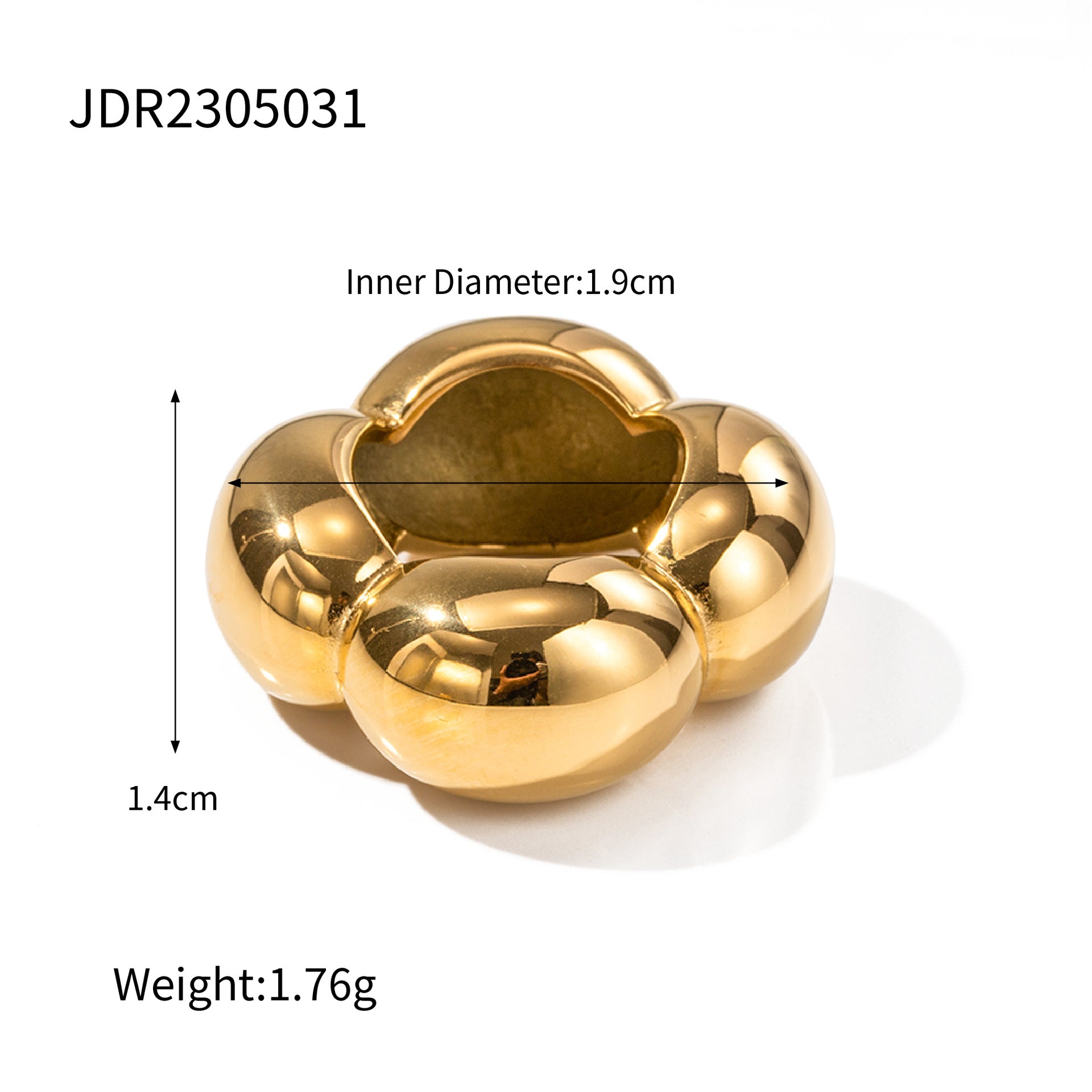 Wholesale 18K Gold Exaggerated Stainless Steel Rings Closed Ring Gold Plated Rings ACC-RS-Jied003