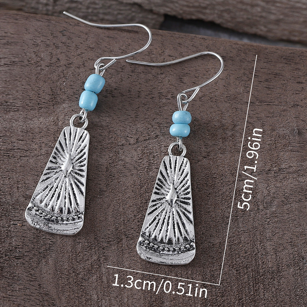 Wholesale  Retro Simple Geometric Square Pattern Earrings