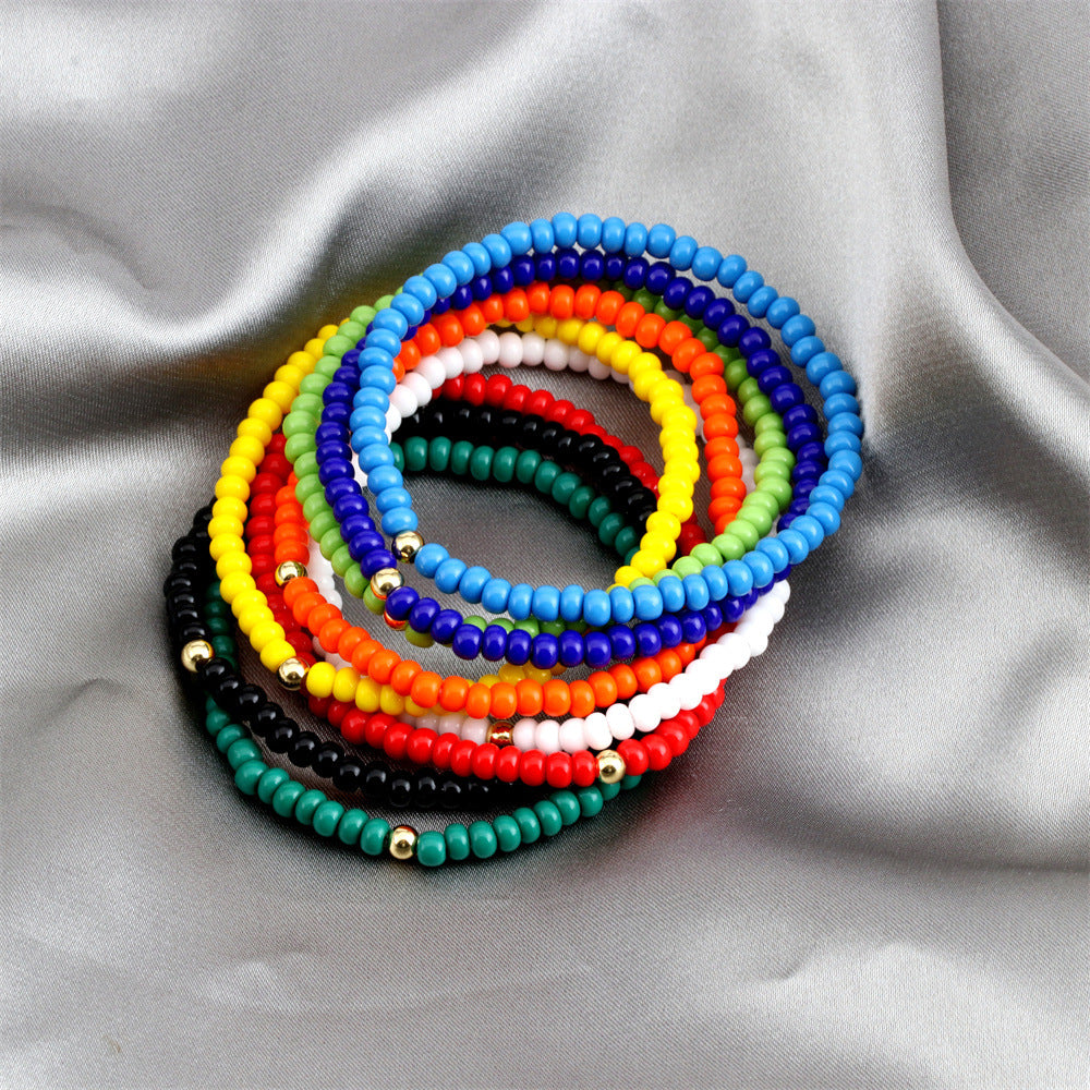 Wholesale Colorful Preciosa Czech imported glass bead bracelet handmade elastic jewelry