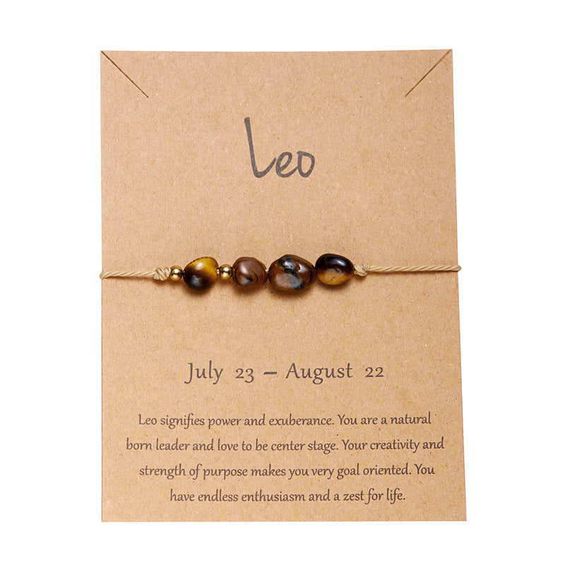 Wholesale Zodiac Natural Stone Handwoven Bracelet Women S Gift Jewelry Accessory